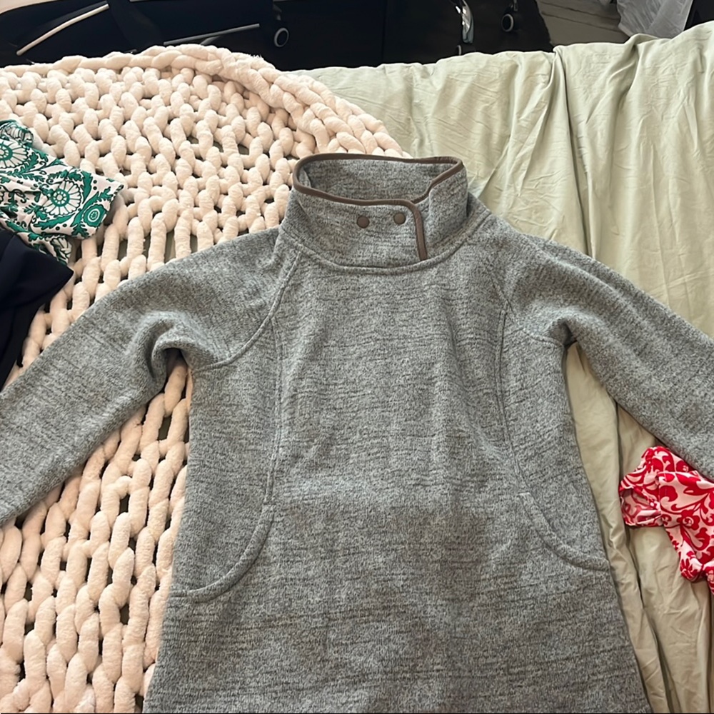 Prana Gray Cowl Neck Sweater